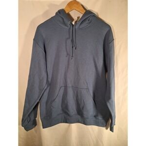 Jerzees NuBlend Slate Blue Pullover Hoodie Mens Medium Fleece Sweatshirt 996MR